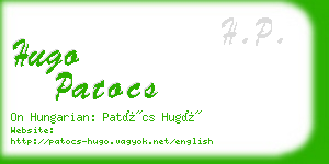 hugo patocs business card